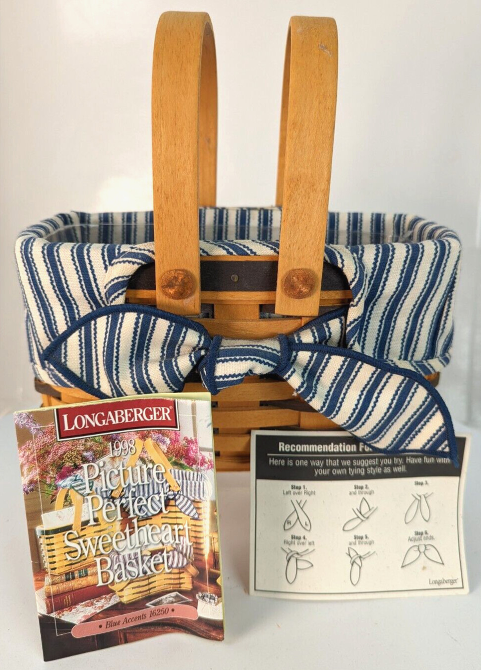 Longaberger 1998/99 Picture Perfect Sweetheart Combo Basket w/Swivel Handles