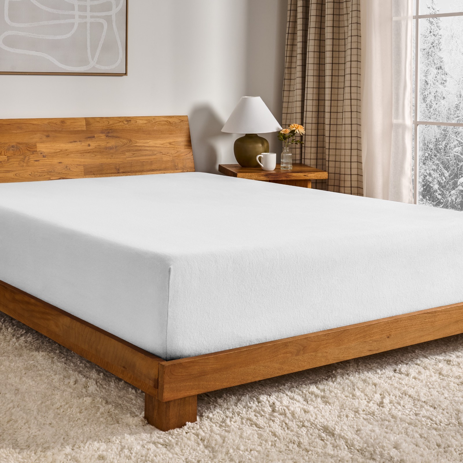 Bare Home Extra Soft Double Brushed 100% Flannel Cotton Fitted Sheet