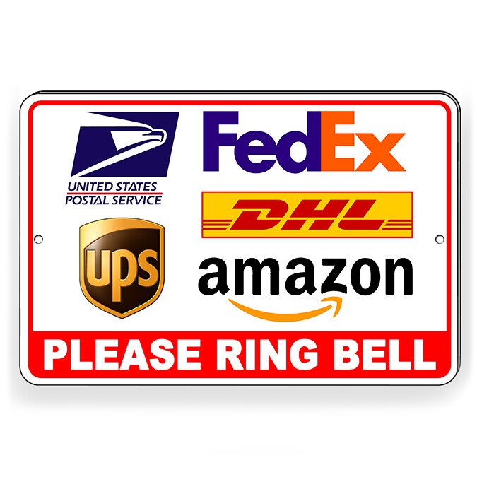 Deliveries Please Ring Bell Sign Or Decal  usps fedex SI264