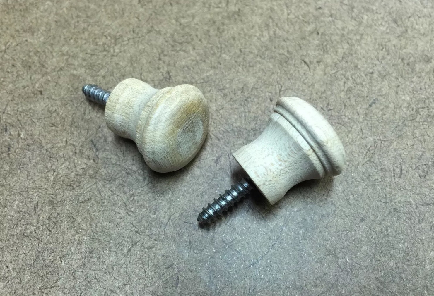 Piano Fallboard/Key Cover/Desk/Cabinet Knobs, 1 Pair, Unfinished Wood