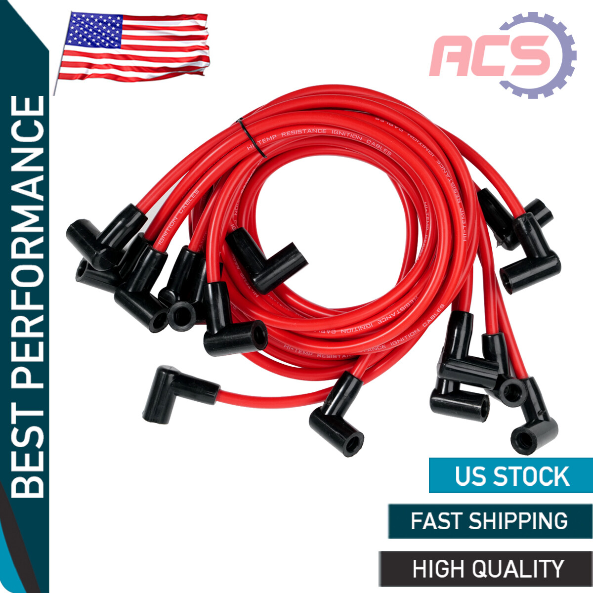 Set of 8 Spark Plug Wires for 1955-1982 Corvette 265 283 327 350 HEI Acce l 4050