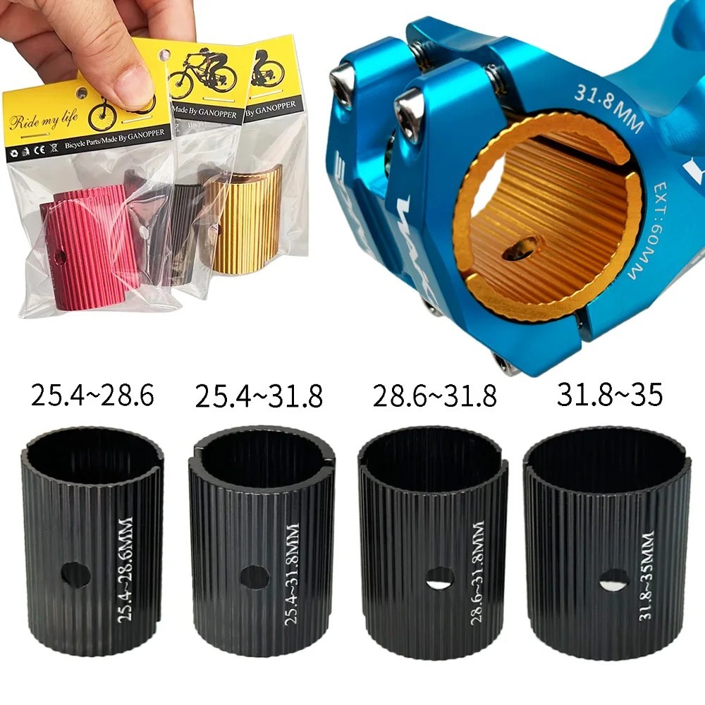 Bike Handlebar Shim 25.4mm To 28.6/31.8mm Adjust Adapter MTB Bicycle Bar Stem