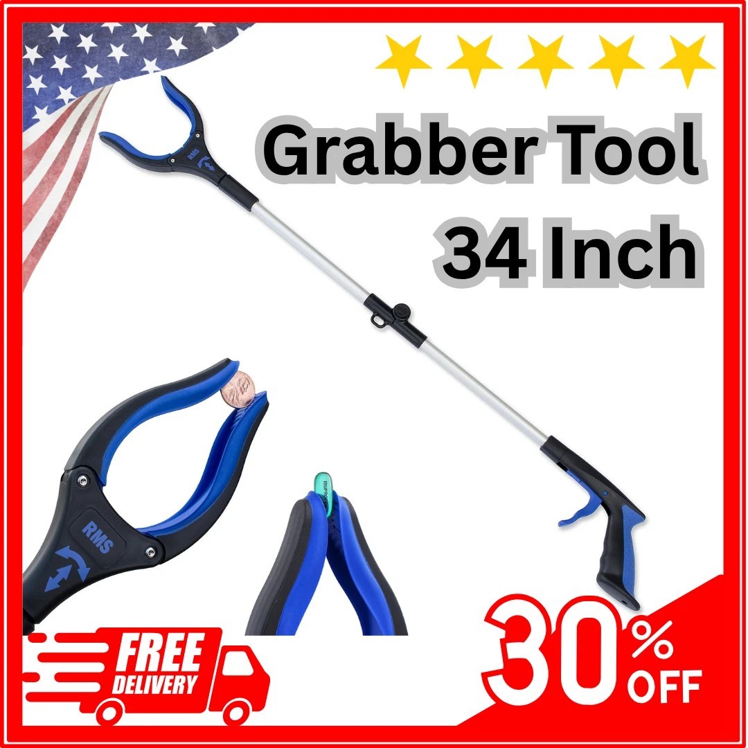Heavy Duty Grabber Tool Industrial Pick Up Stick Hand Grip Reach Trash Reacher
