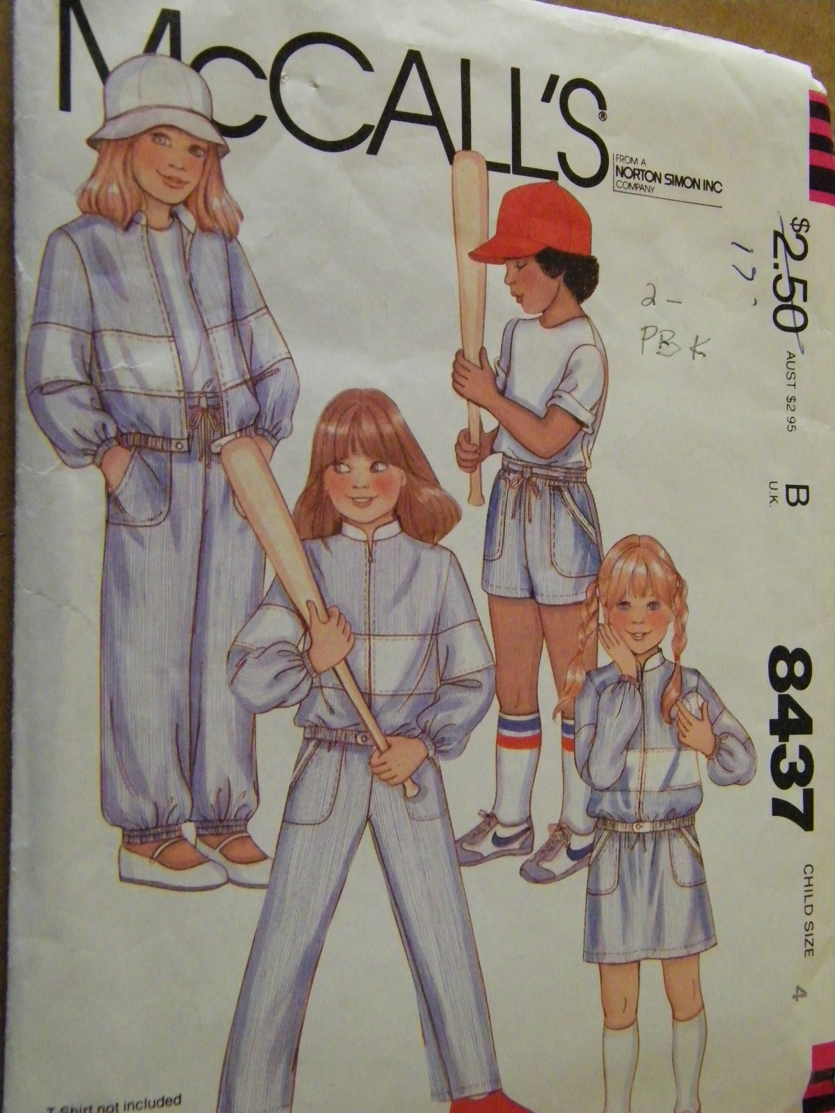 PATTERN McCALL'S  8437 CHILDS SIZE 4 JACKET, SKIRT AND PANTS OR SHORTS