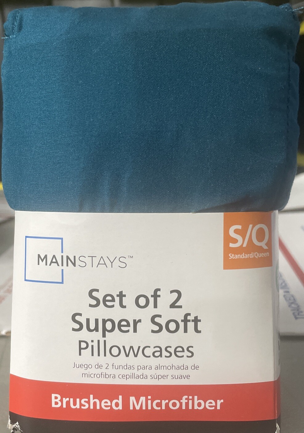 Mainstays Soft Microfiber Pillowcases Standard Queen Set of 2 Corsair