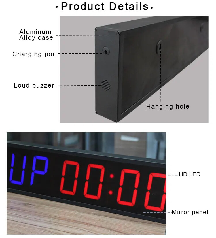 Echo GYM Timer Crossfit Classic Digital LED Portable Workout Countdown Clock