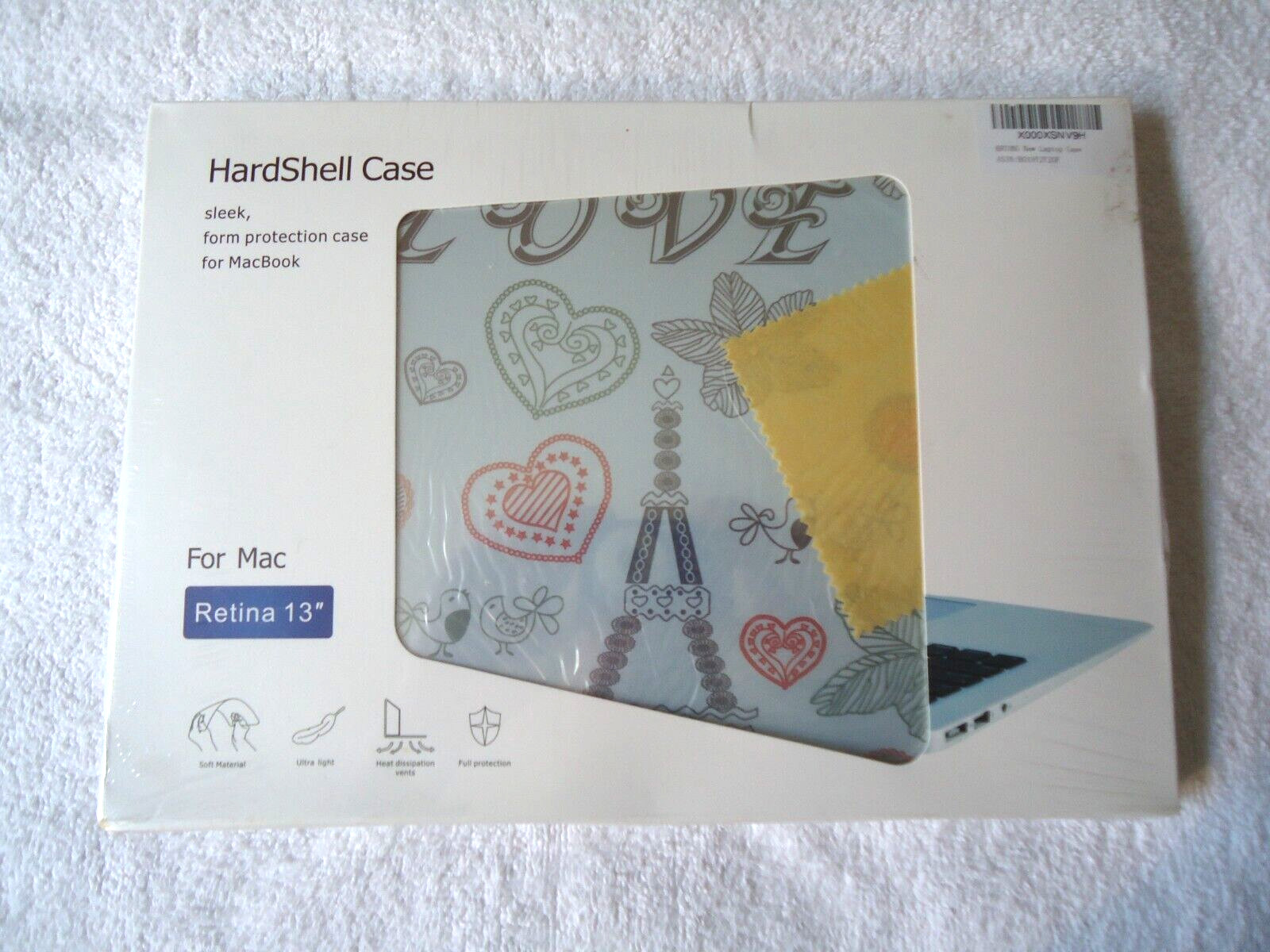 " NIB " DDC Hardshell Case For Mac Retina 13 " Love Themed " Great Gift Item "