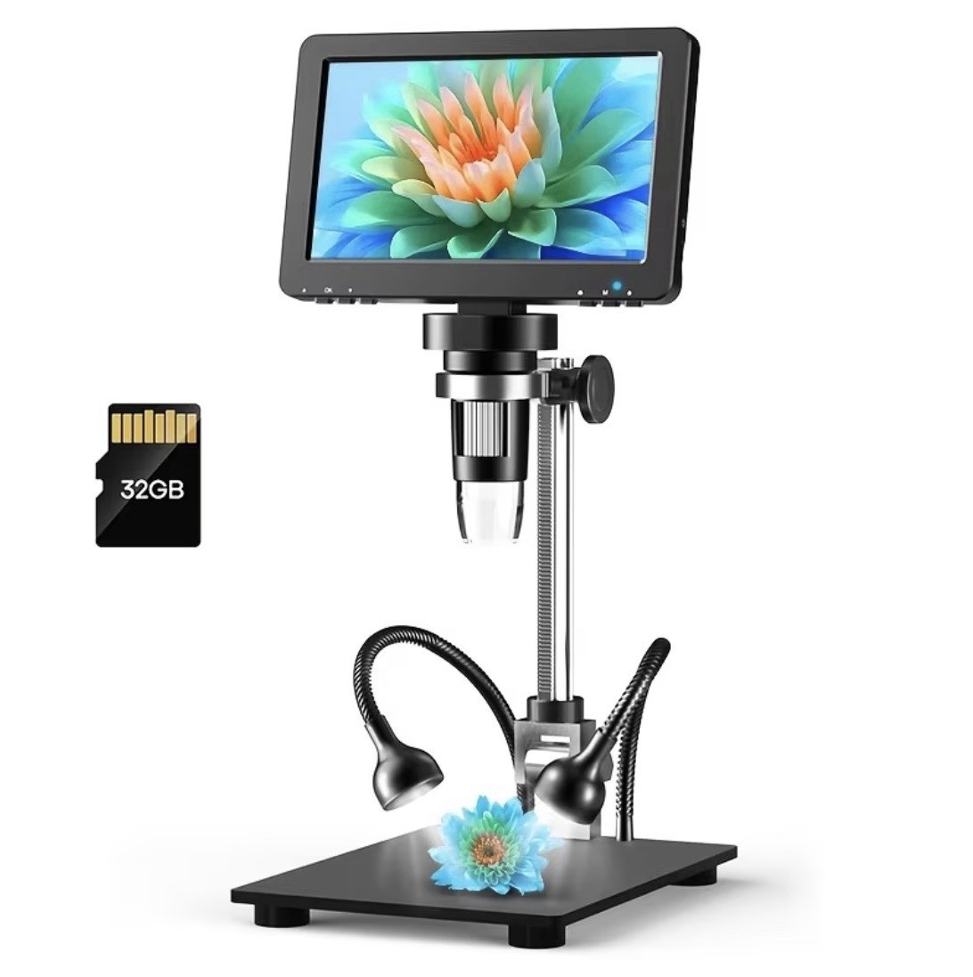 7" IPS Digital Microscope, 1200X Magnification for Coin View, PCB Circuit Repair