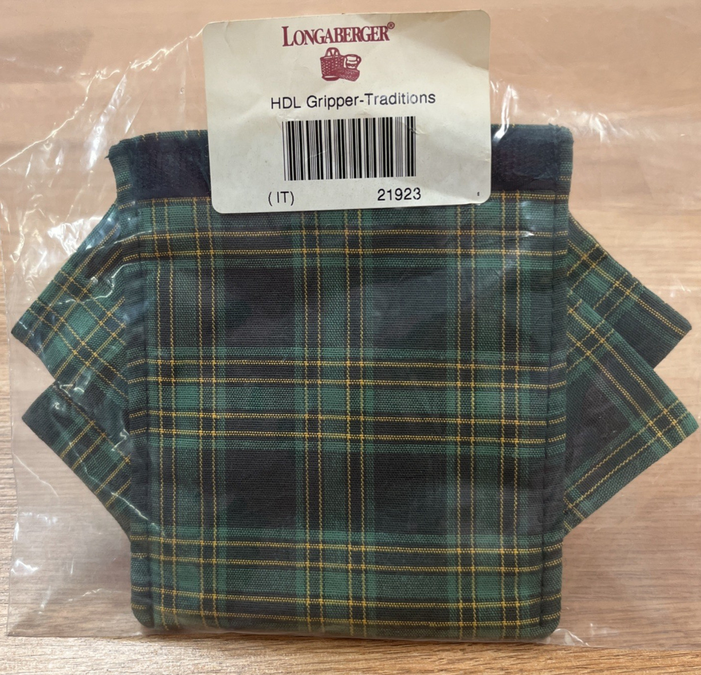Longaberger Fabric Handle Gripper in Traditions Plaid 21923 NEW