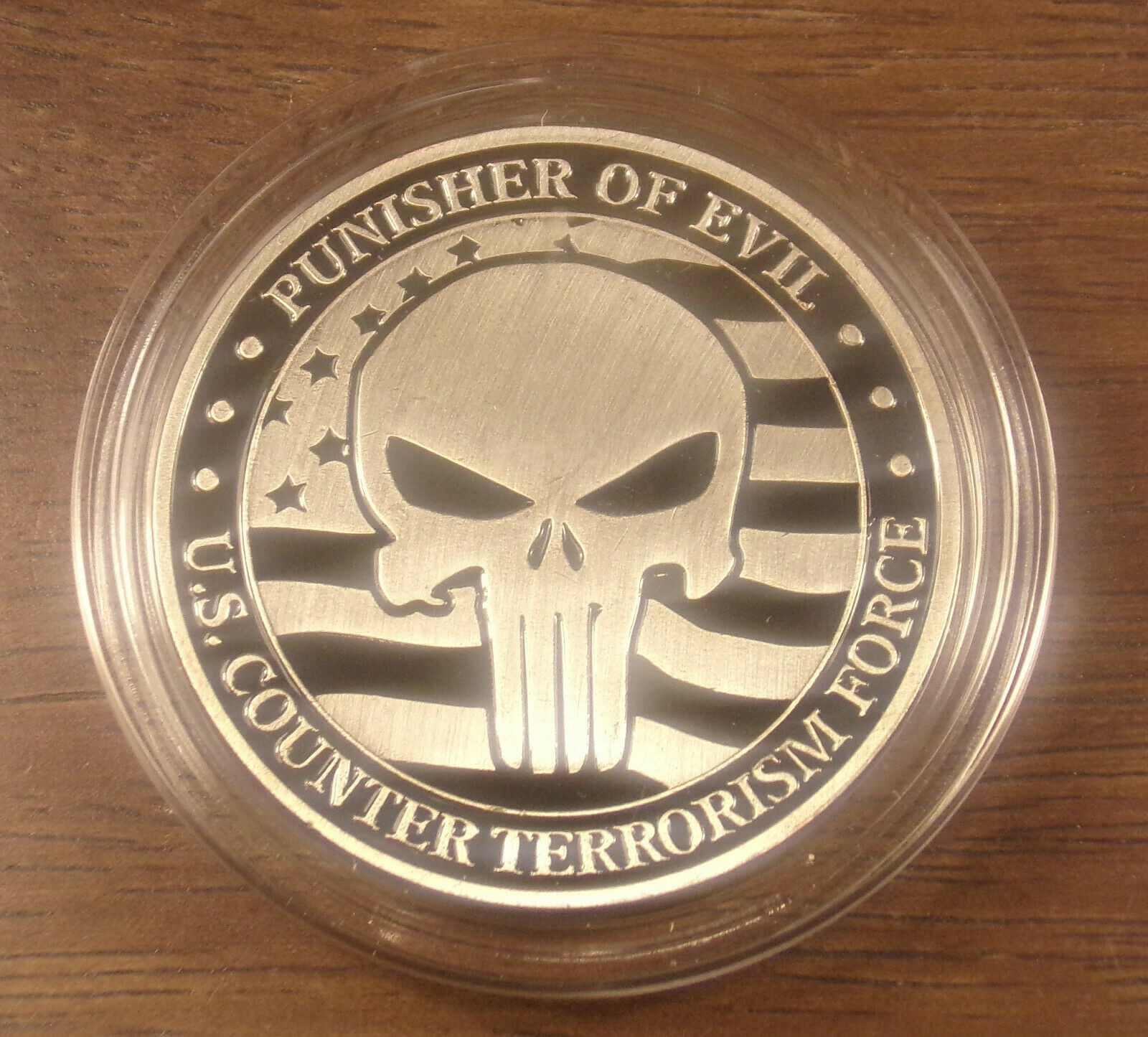 ☠️ Punisher Of Evil Challenge Coin Heads Tails Lucky Ezekiel Bible Military ARMY
