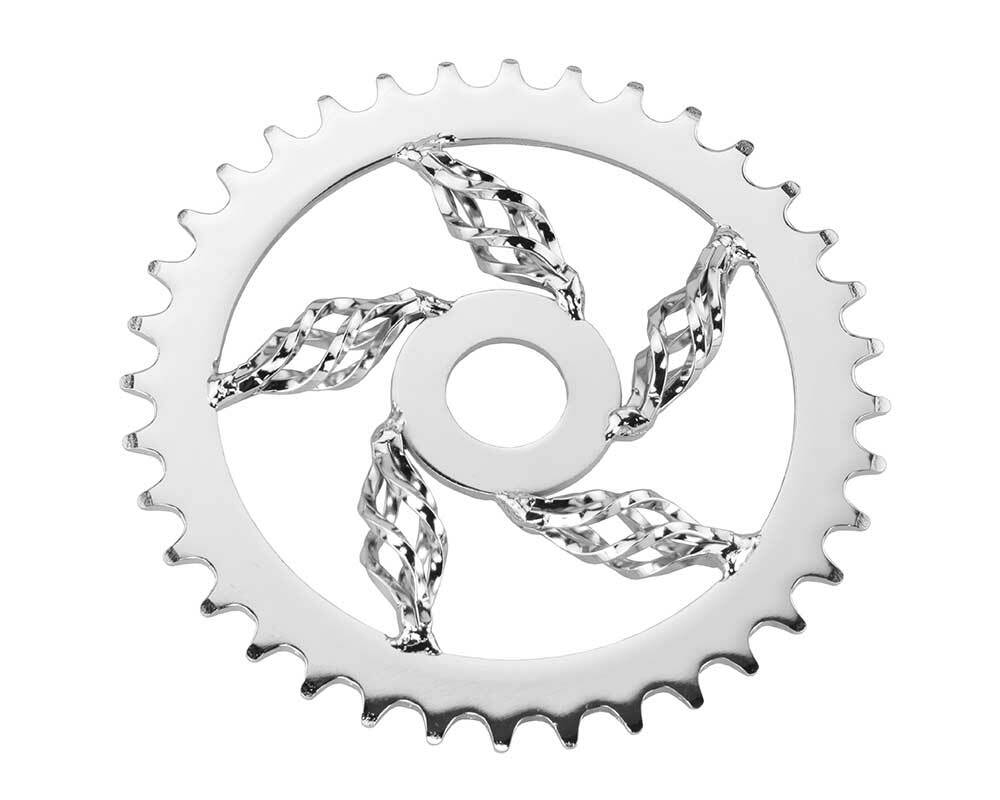 Bike Lowrider Cage Twisted Steel Chainring 1/2 X 1/8 36t Chrome.