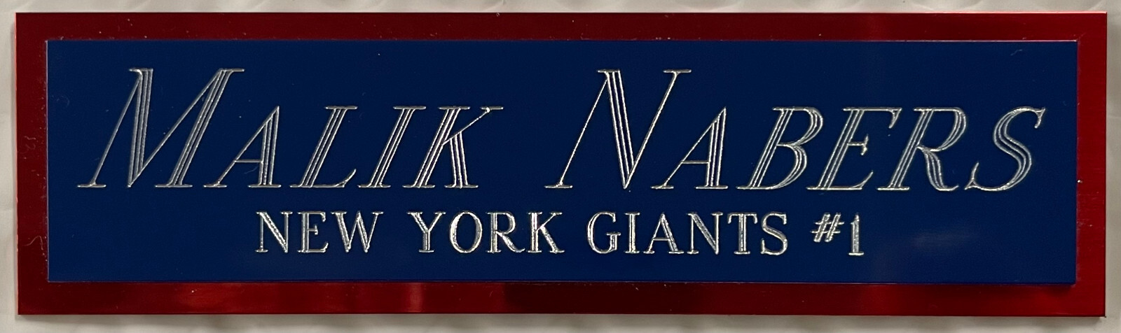 MALIK NABERS GIANTS NAMEPLATE FO AUTOGRAPHED Signed FOOTBALL-JERSEY-PHOTO-HELMET