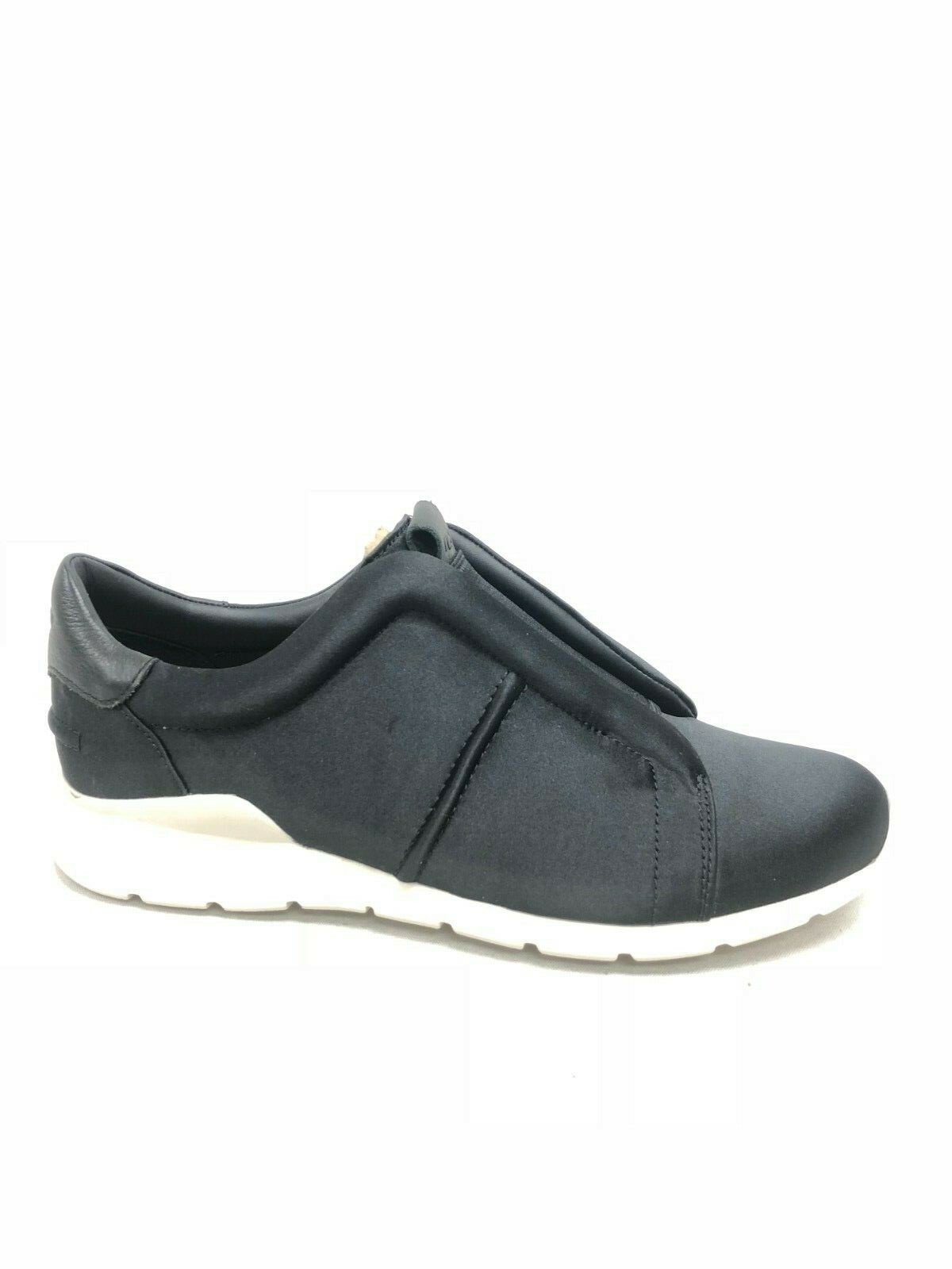 UGG Australia Women's Feliz Sneakers Shoes Black Satin 1096942 Slip On