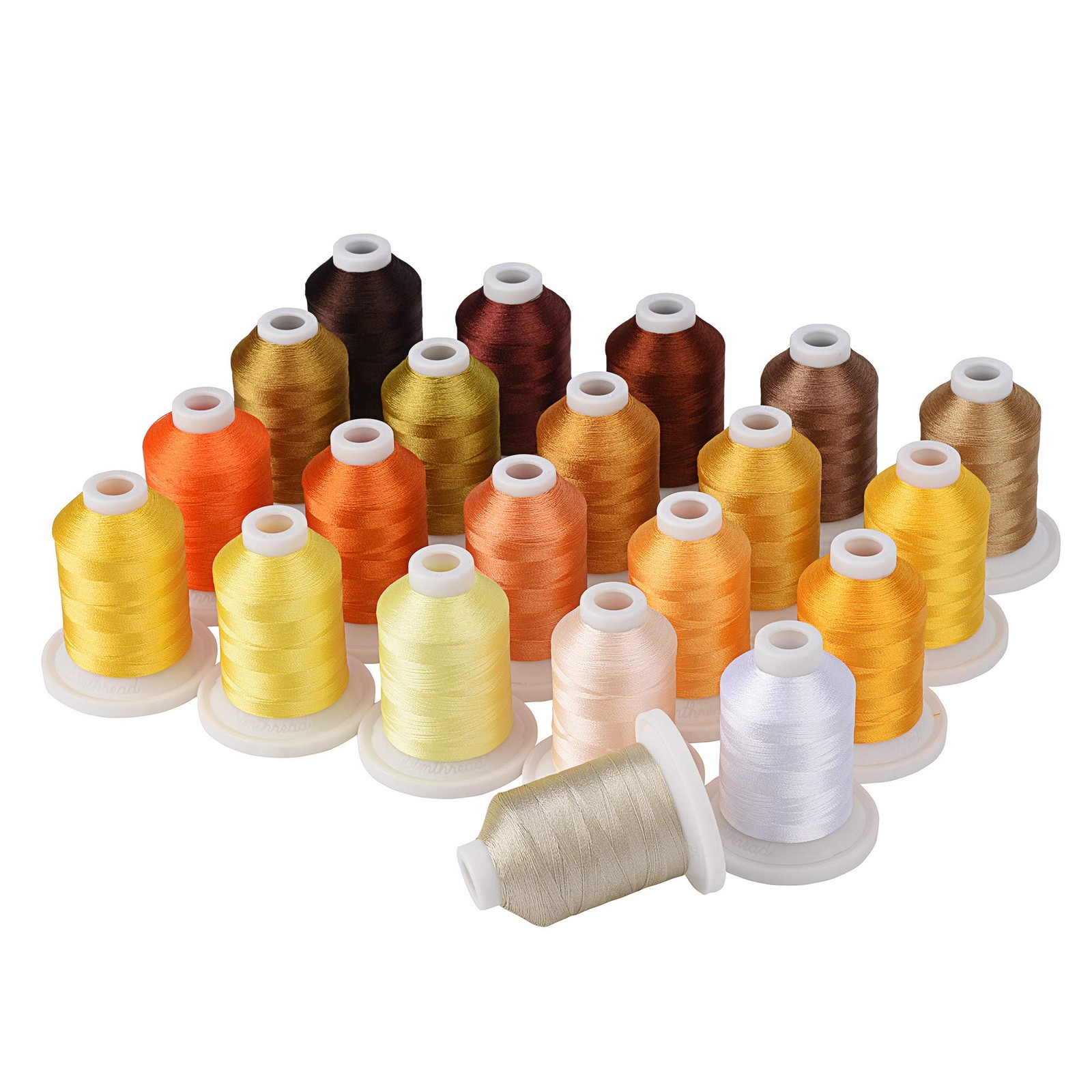 Professional Embroidery Machine Thread Kit 800Y Brown Gold Color Spool 21 PCS