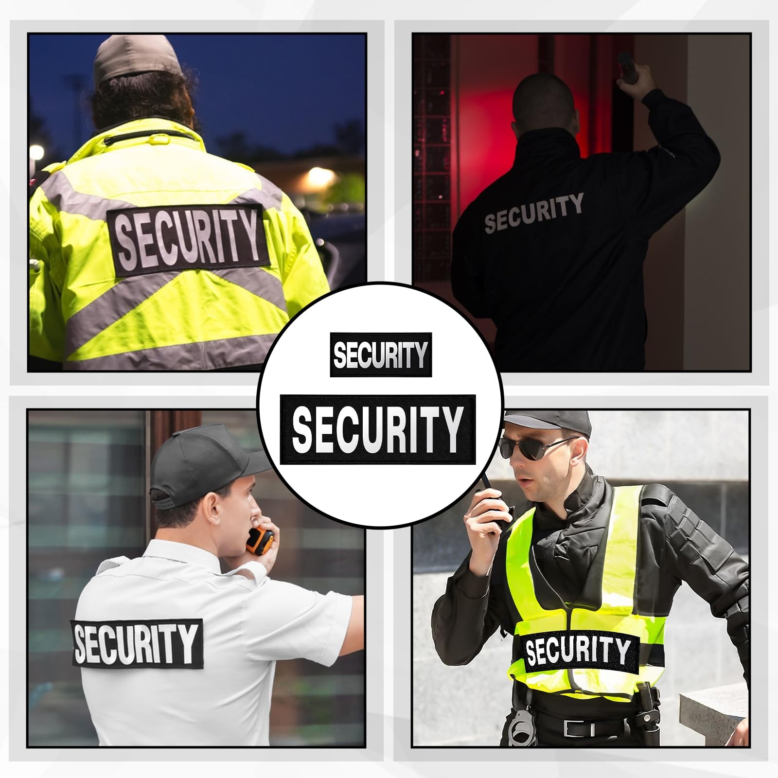 Security Patch, 2 Pcs Reflective Hook and 27*10cm, 14*6.5cm, Black