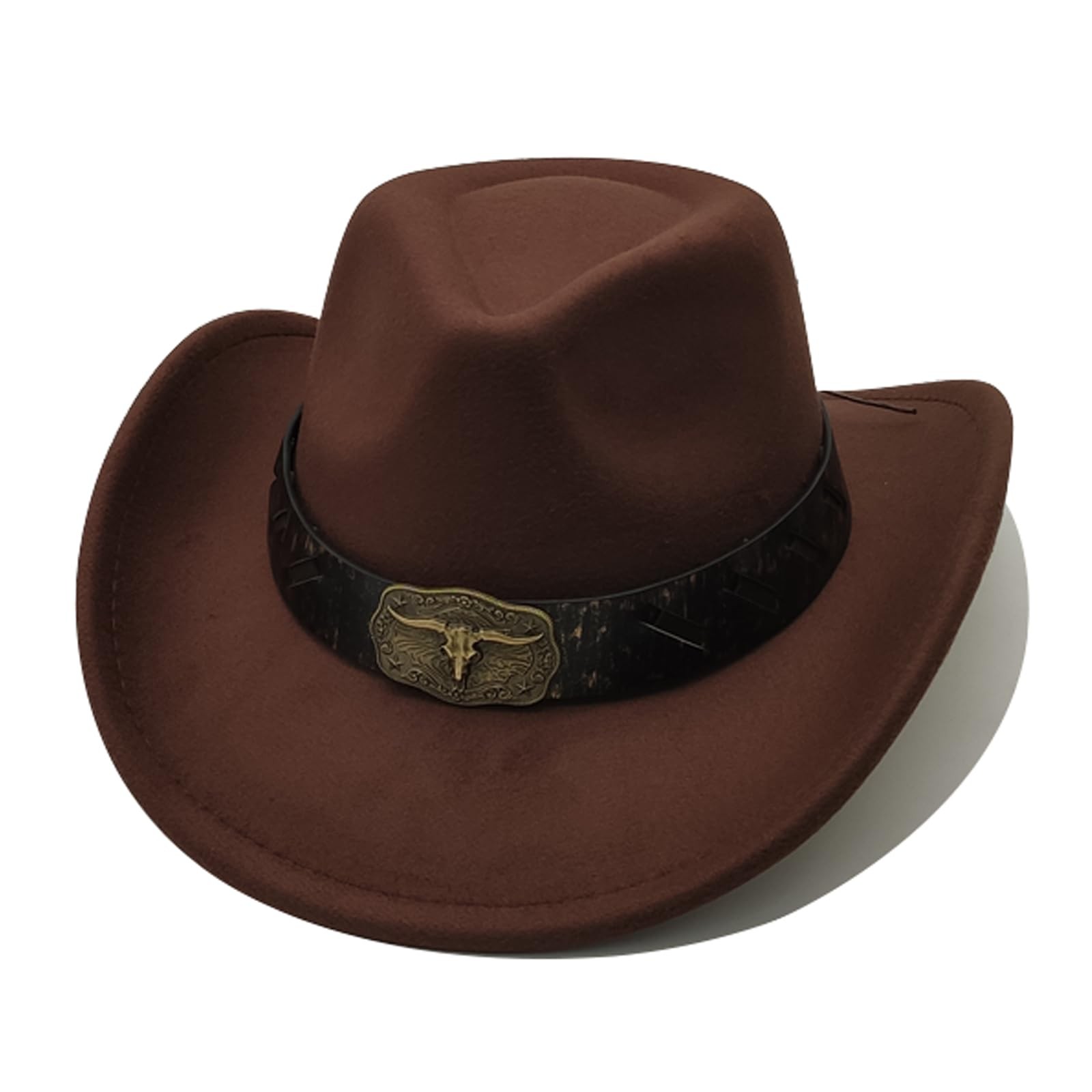 Western Cowboy Hat Cowgirl Hat Unisex Men's & Women's Wide Brim Felt Fedora H...