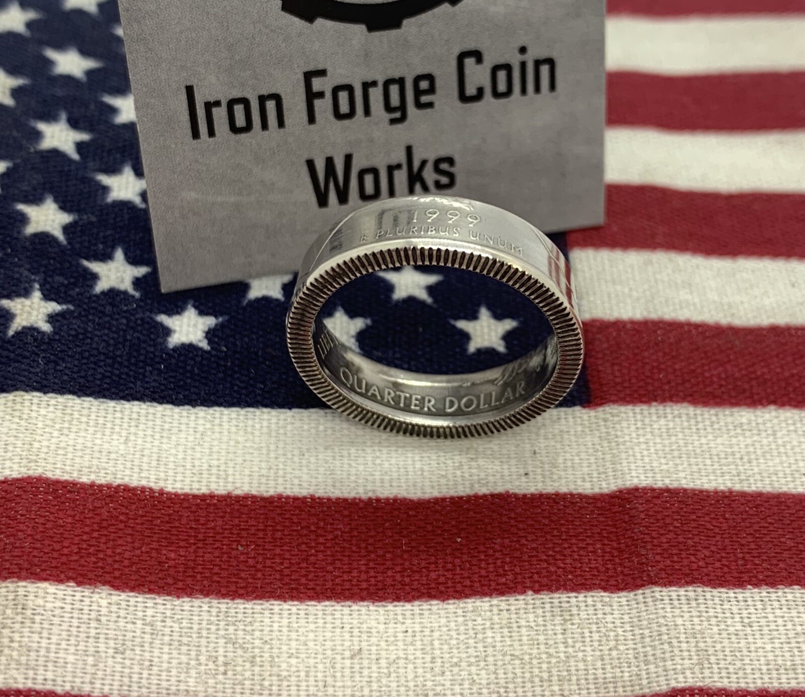 Pennsylvania SILVER state Quarter Coin Ring PA Keystone State
