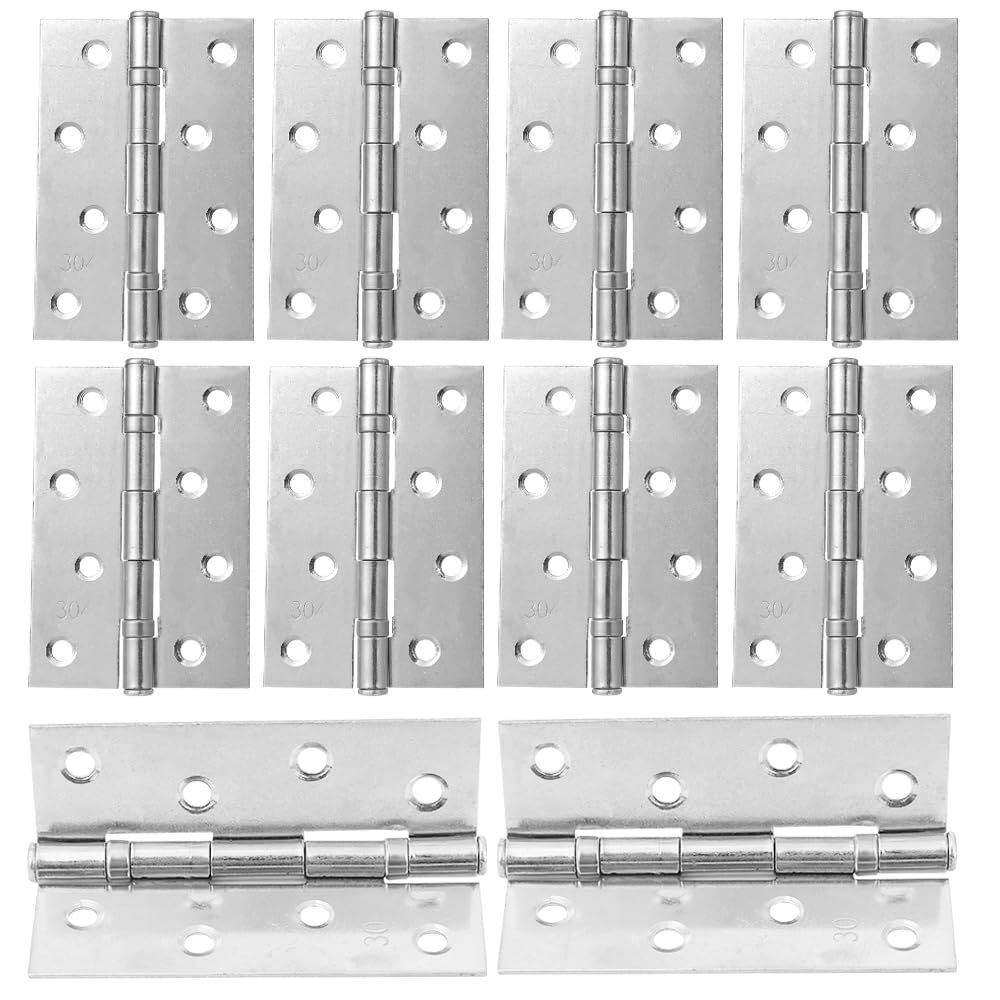 10 Pack Stainless Steel 3.5 Inch Square Interior Door Hinges with 2.3" Diamet...