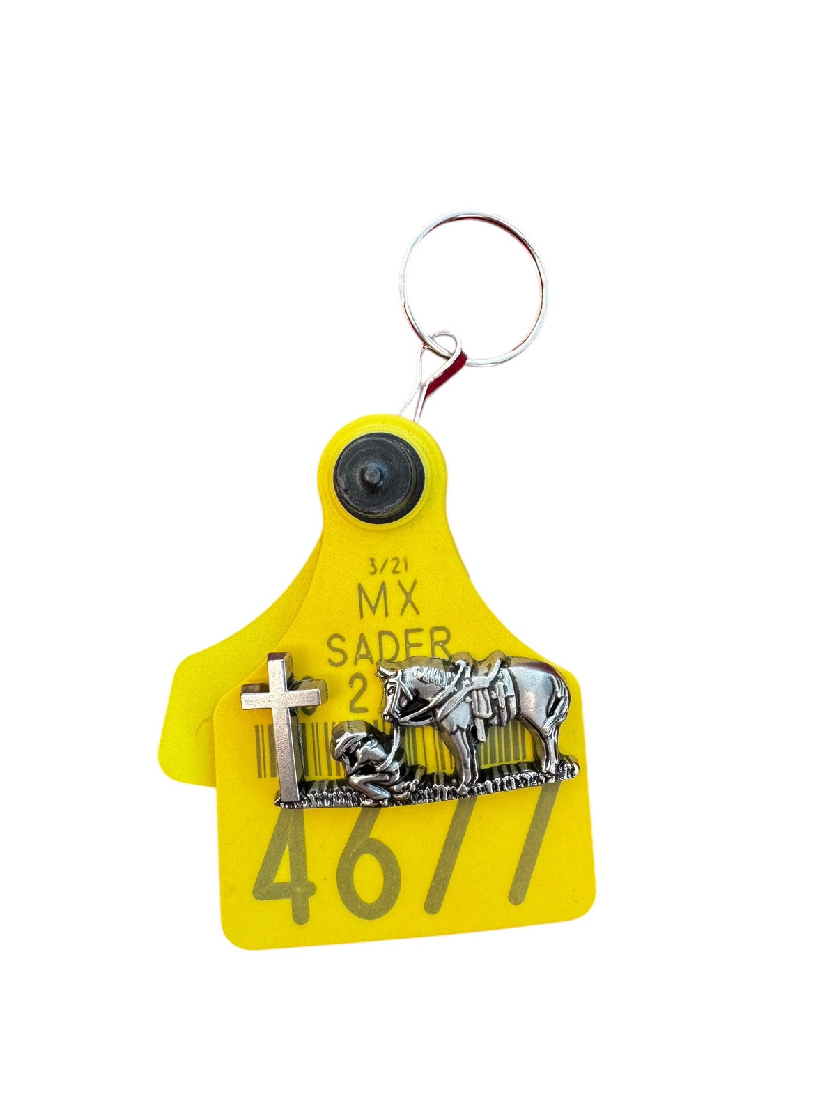 Arete De Vaca Llavero Con Concho Cattle Ear Tag Western Keychain