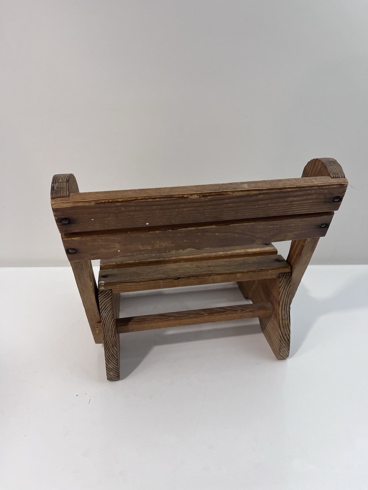 VINTAGE Children Chair Step Stool Seat Foldable Folding Wooden