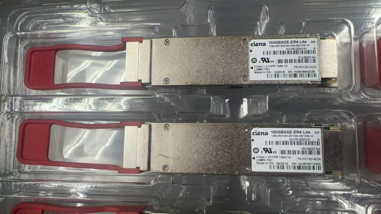 Ciena QSFP28  100GBase-ER4 XCVR-Q30V31 SMF 1295nm-1309nm 40km LC DOM Transceiver