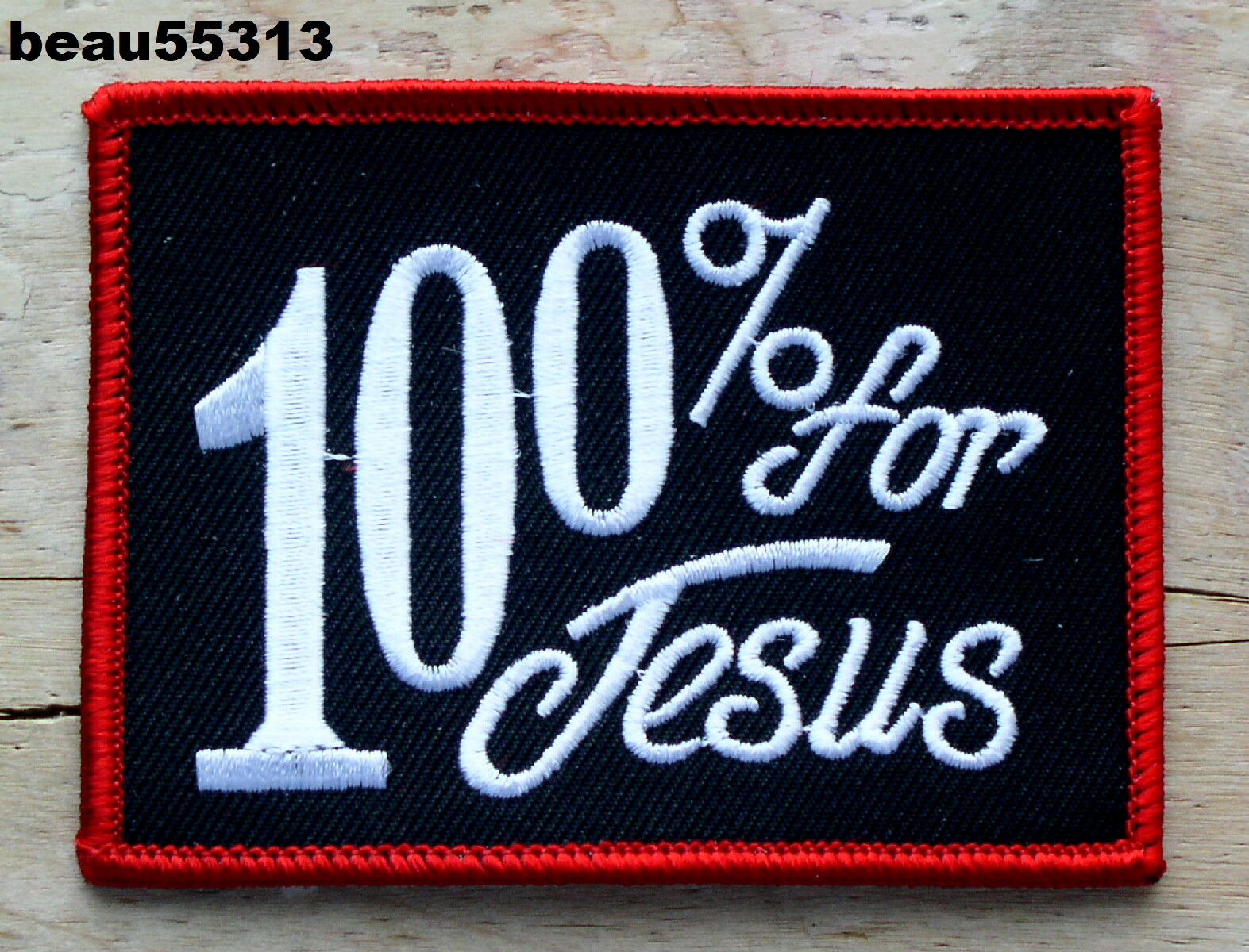 ⭐"100% FOR JESUS" GREAT FOR HARLEY VEST JACKET CHRISTIAN PATCH