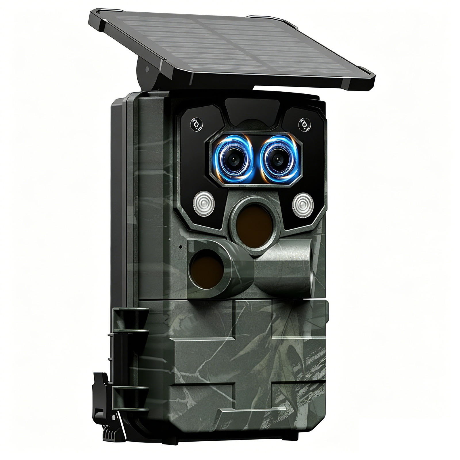 Solar Trail Camera 4K 60MP Battery Power Wildlife Hunting Game Cam Night Vision