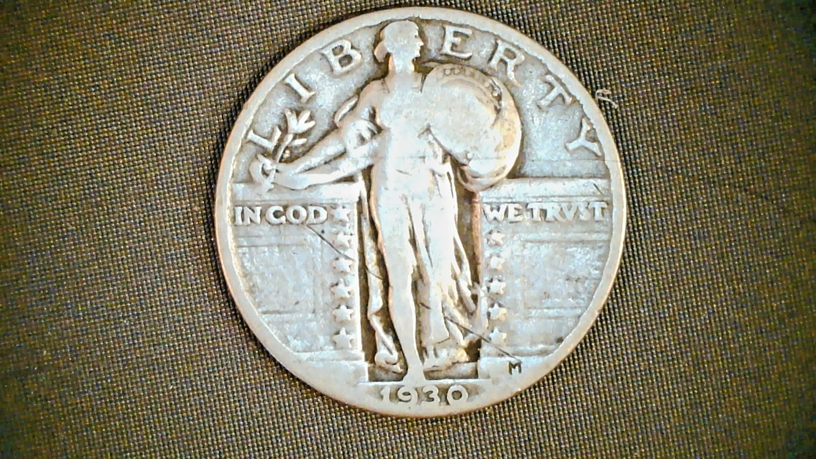 1930 Standing Liberty Quarter,  .18084 oz silver (US-4610+8)
