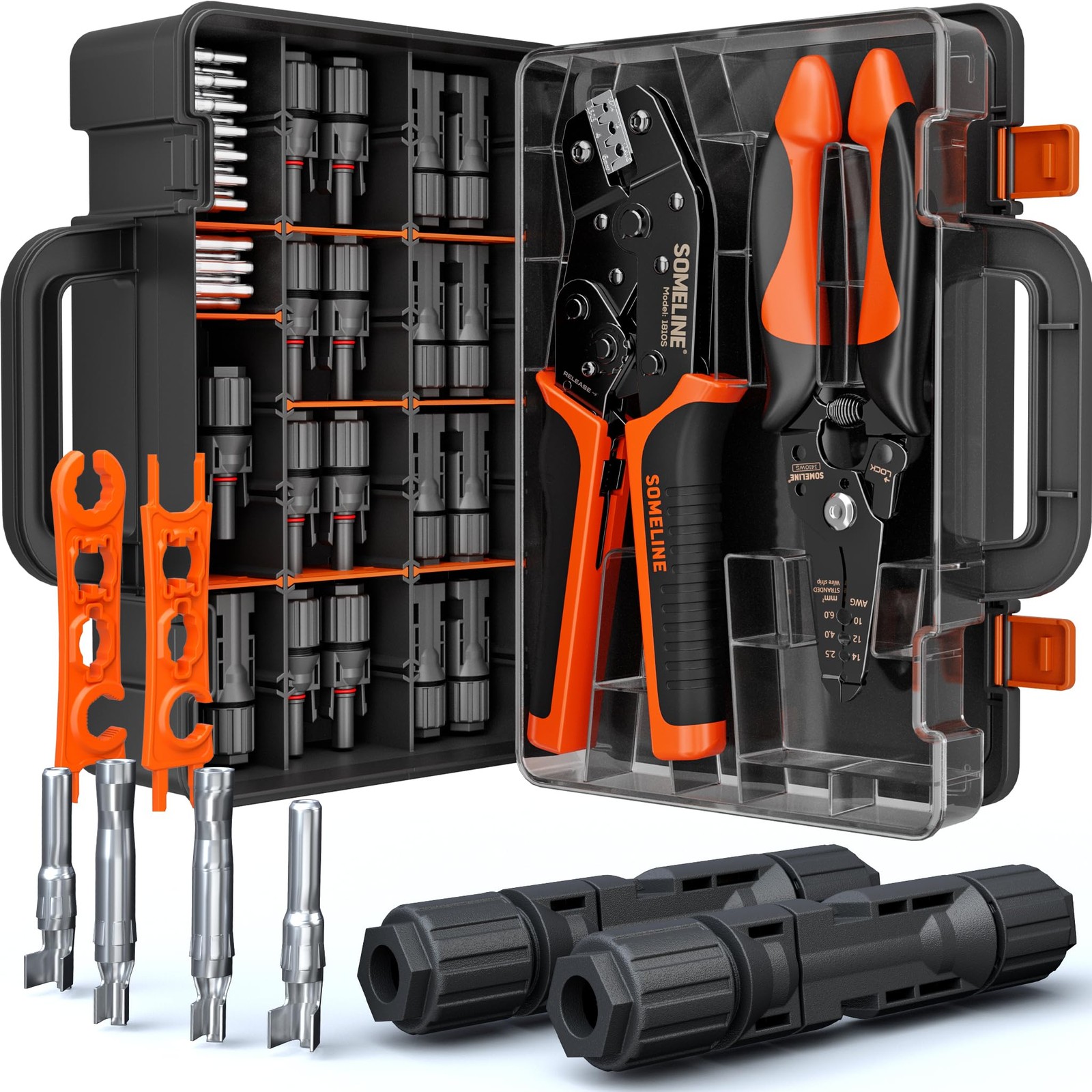 SOMELINE Solar Connector Crimping Tool Kit, 14-10 AWG Crimper for Solar Panel...