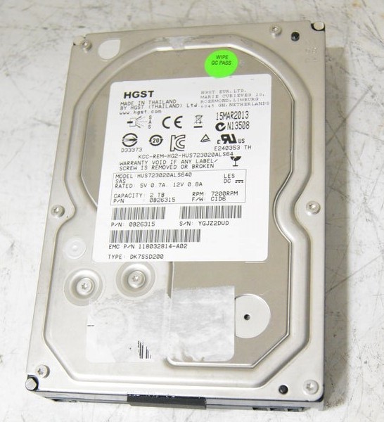 Hitachi HUS723020ALS640 0B26315 3.5" Hard Drive 2TB SAS