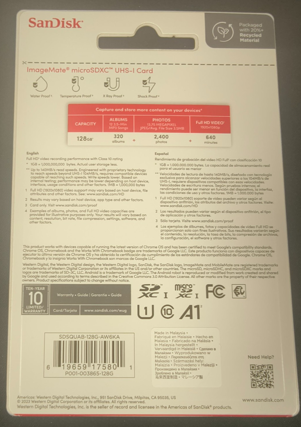 SanDisk ImageMate 128GB Class 10 - microSDXC UHS-I Memory Card