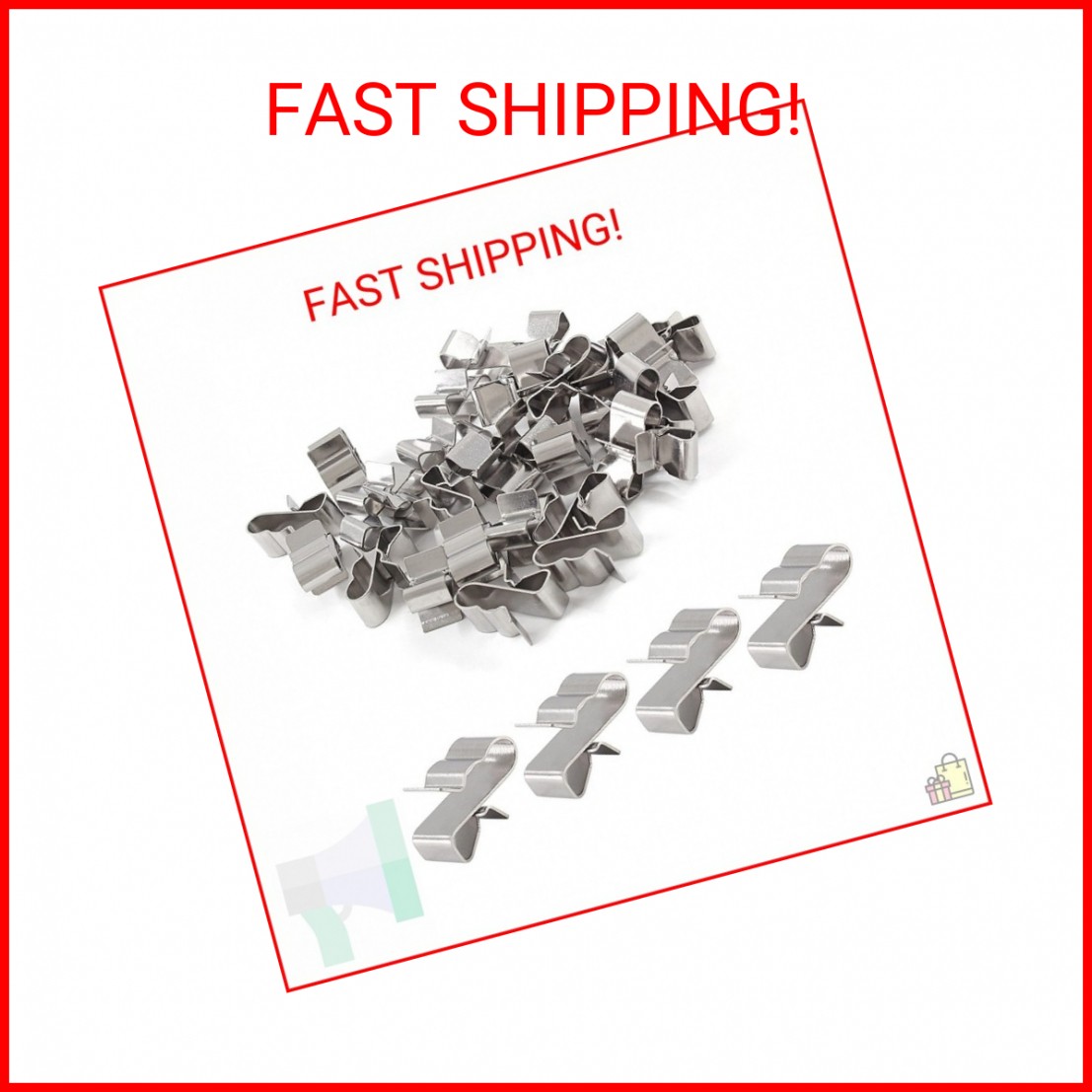 Biaungdo 30 Pcs Trailer Frame Wire Clips, Stainless Steel Metal Solar Panel Wire