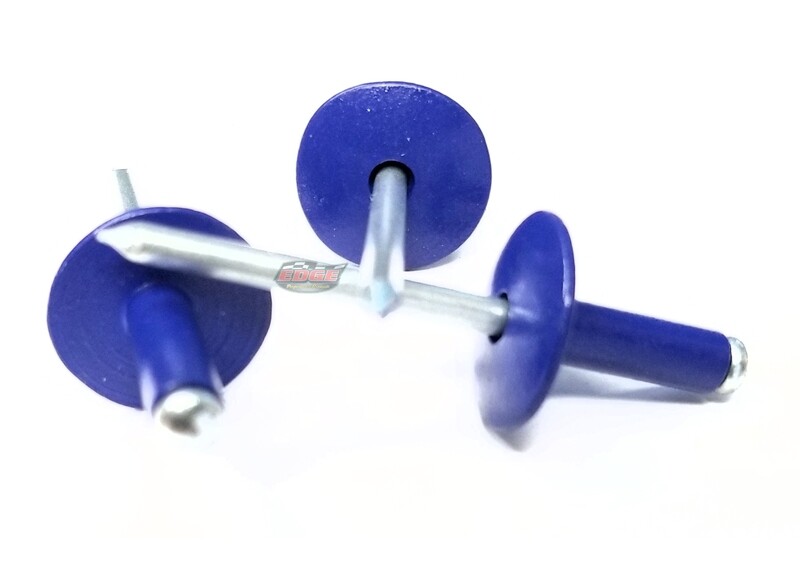 Dark Blue 3/16" Rivet Large Flange Aluminum Head Steel Mandrel Blind Pop Rive...