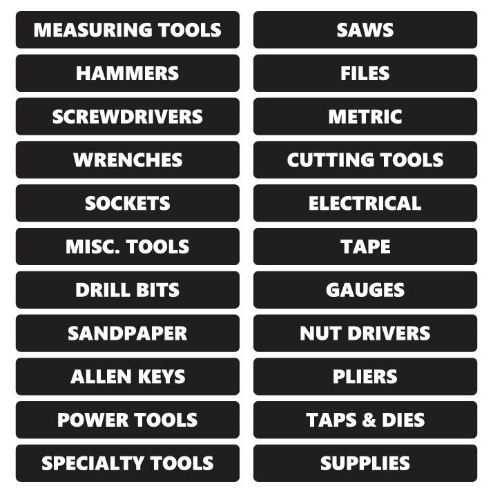 Toolbox Organizational Magnetic Rounded Labels By DCM Solutions