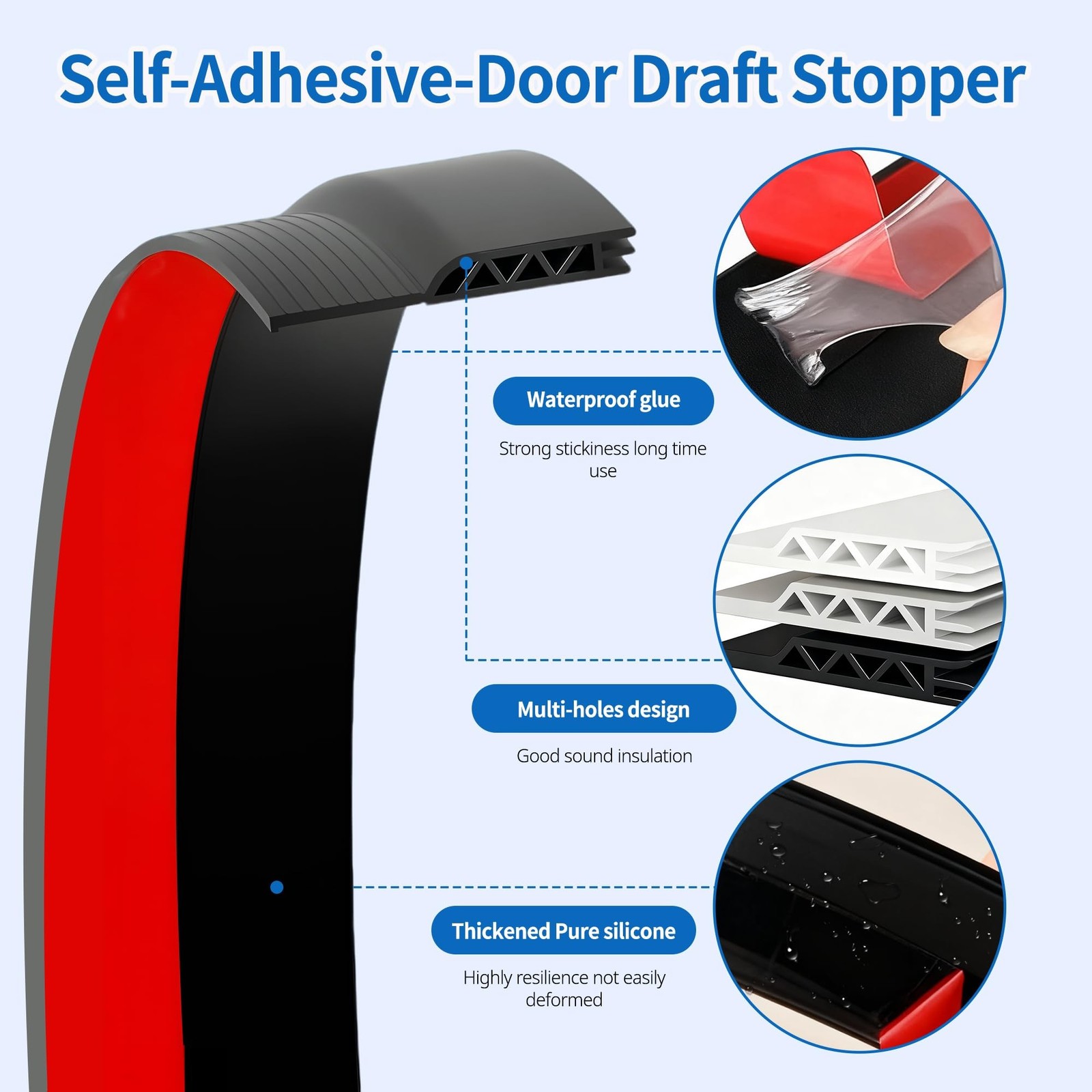 2 Pack Door Draft Stopper Sheets, Door Sweep for Exterior & Interior Doors,Ro...