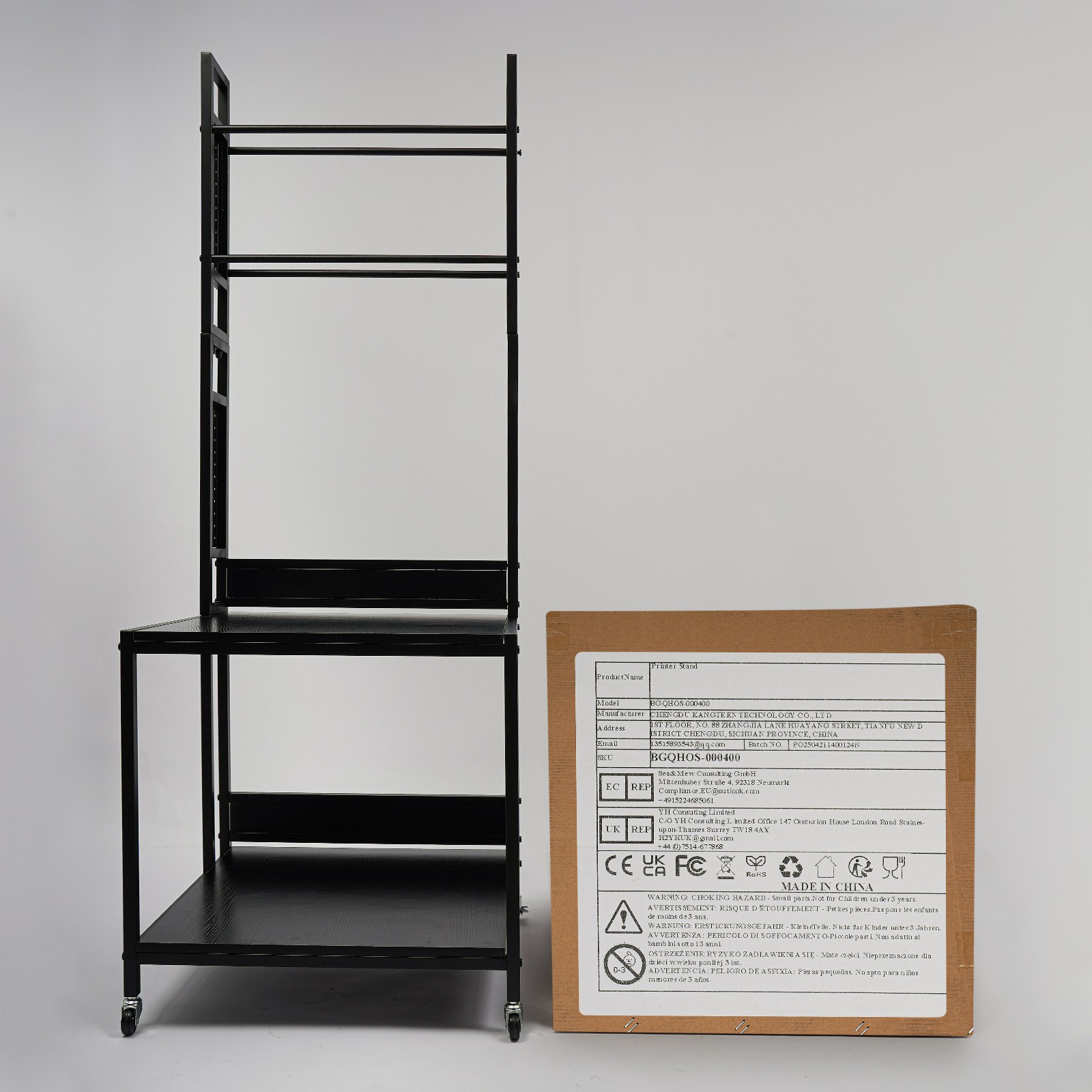 3D Printer Stand with Double Layer Filament Storage Rack Heavy Duty Mobile Table