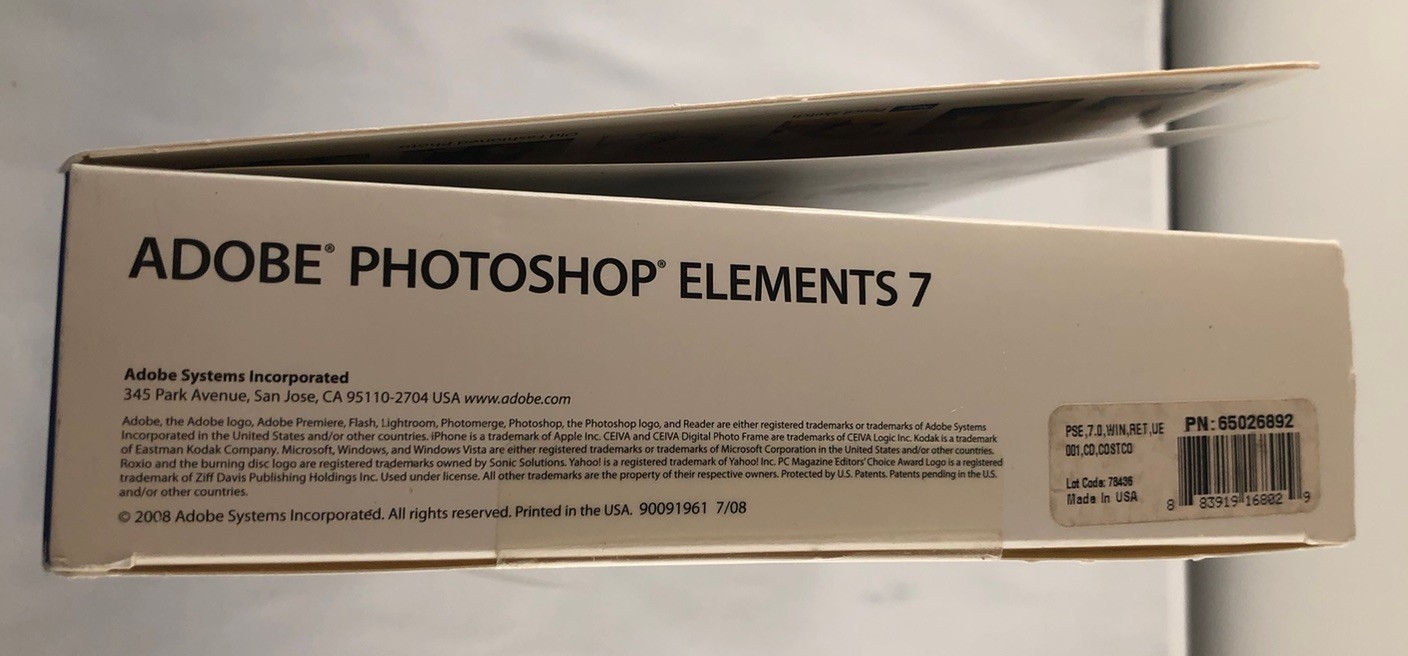 VINTAGE NOS SEALED ADOBE PHOTOSHOP ELEMENTS 7 SOFTWARE - BRAND NEW
