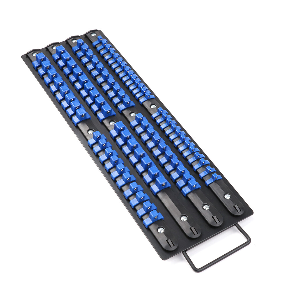 80PC Socket Organizer Holders tray Storage Rack Mountable 1/4 3/8 1/2 Heavy Duty