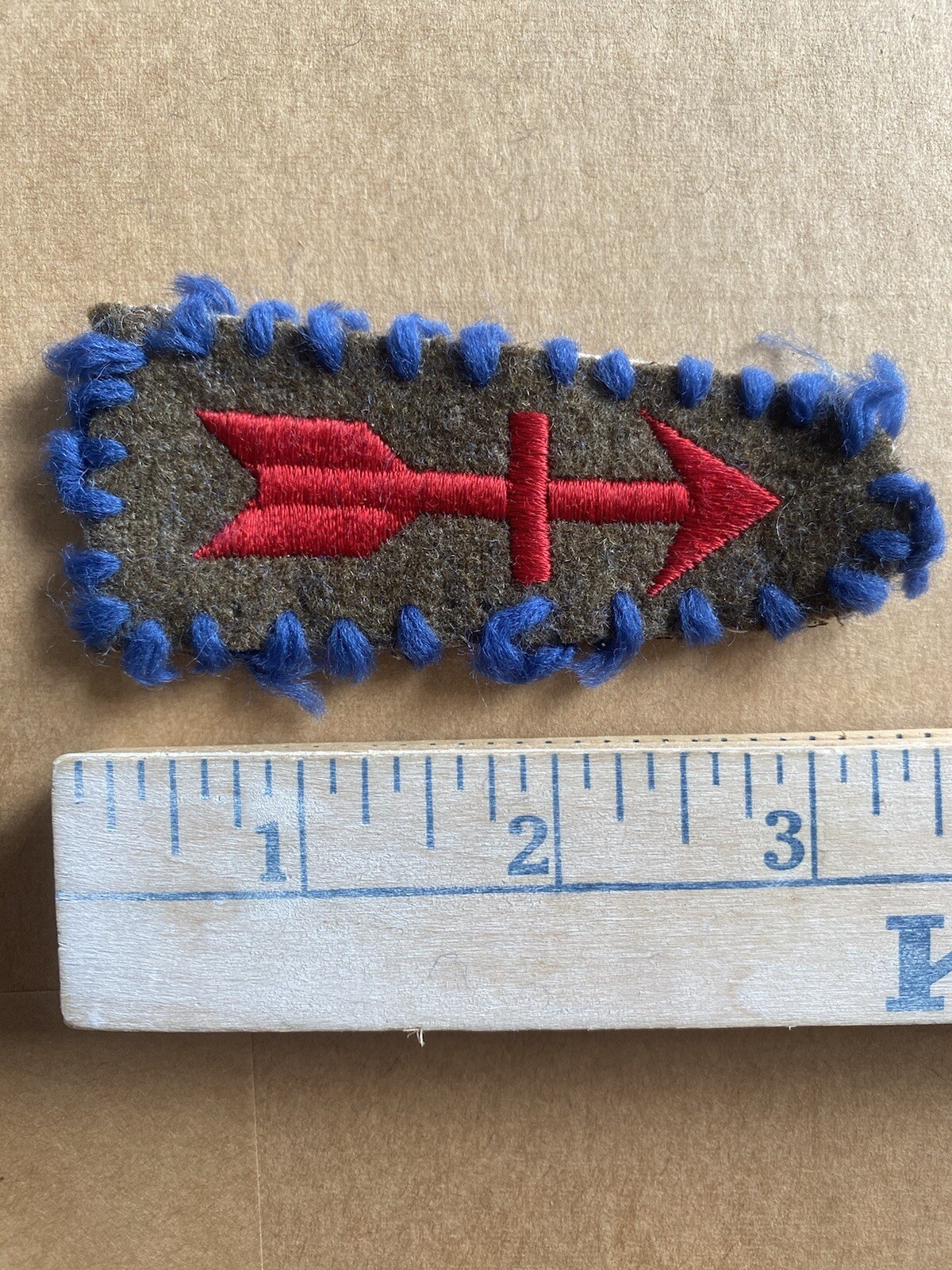 RARE-BLANKET PATCH- Army 32nd Division Wool Patch - Pre WWII embroidered-RARE**