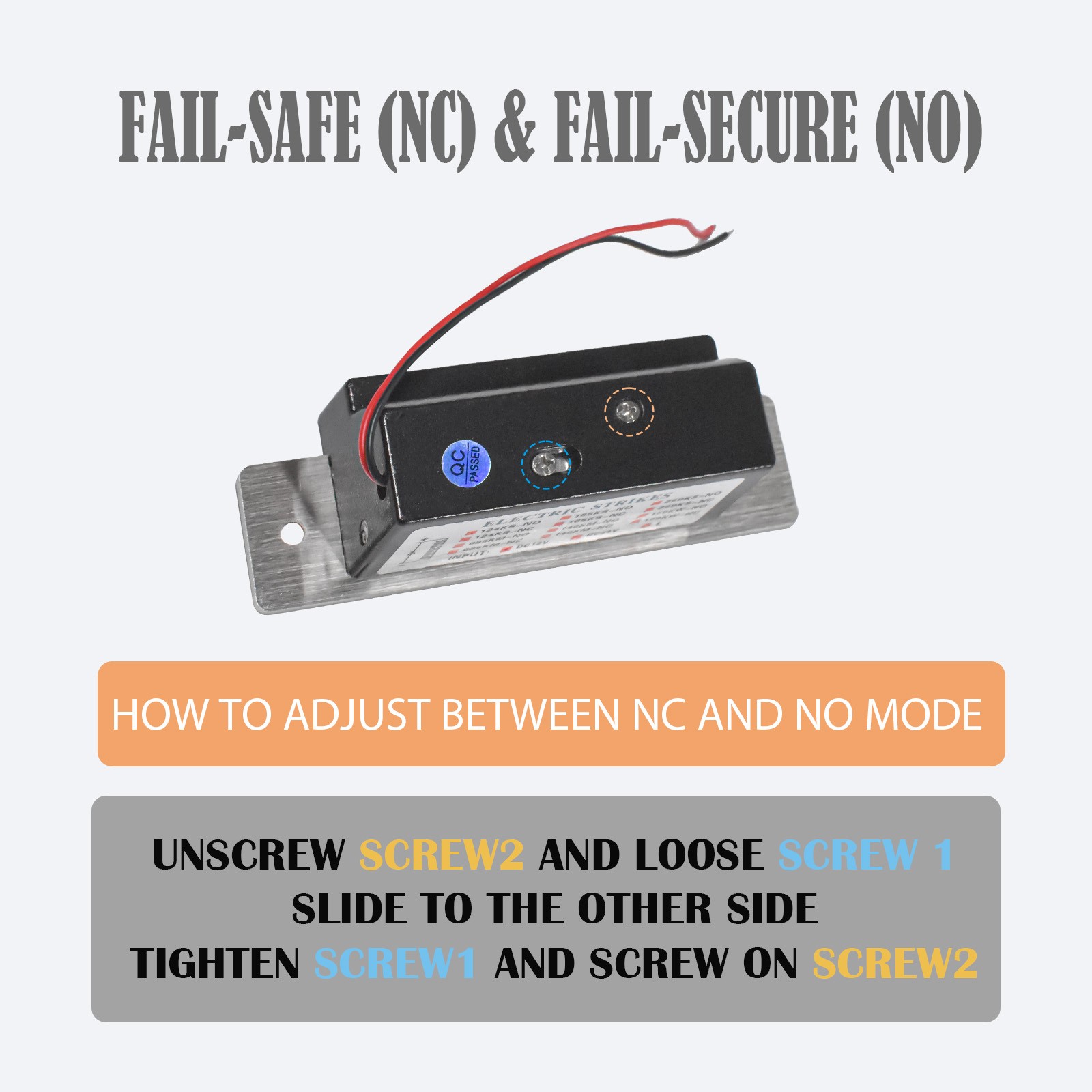 12VDC Electric Door Strike Lock Fail-Safe & Fail-Secure for Access Control