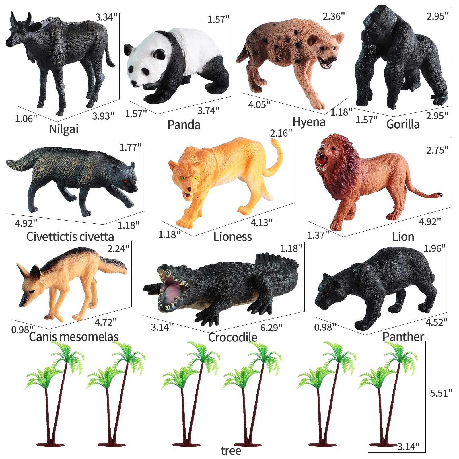 31 Pcs Safari Animals Figures Including 24 Realistic Jungle Playset Toys Zoo ...