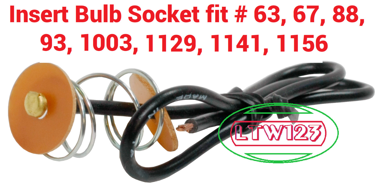 (4) Pig Tail  Insert Bulb Socket fit Bulb # 1141,1156,63,  67,1003,89,93