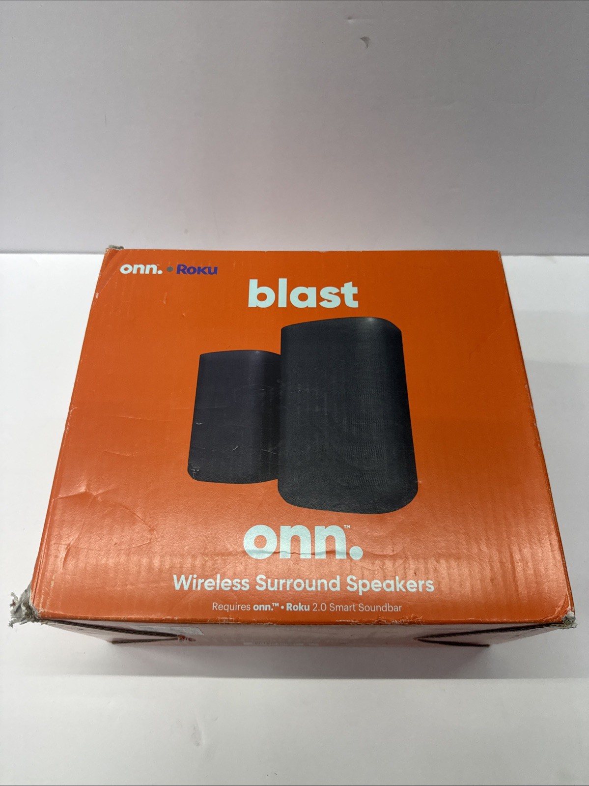 ONN Roku Wireless Surround Sound Speakers 2 Rear Speakers TV Audio NEW