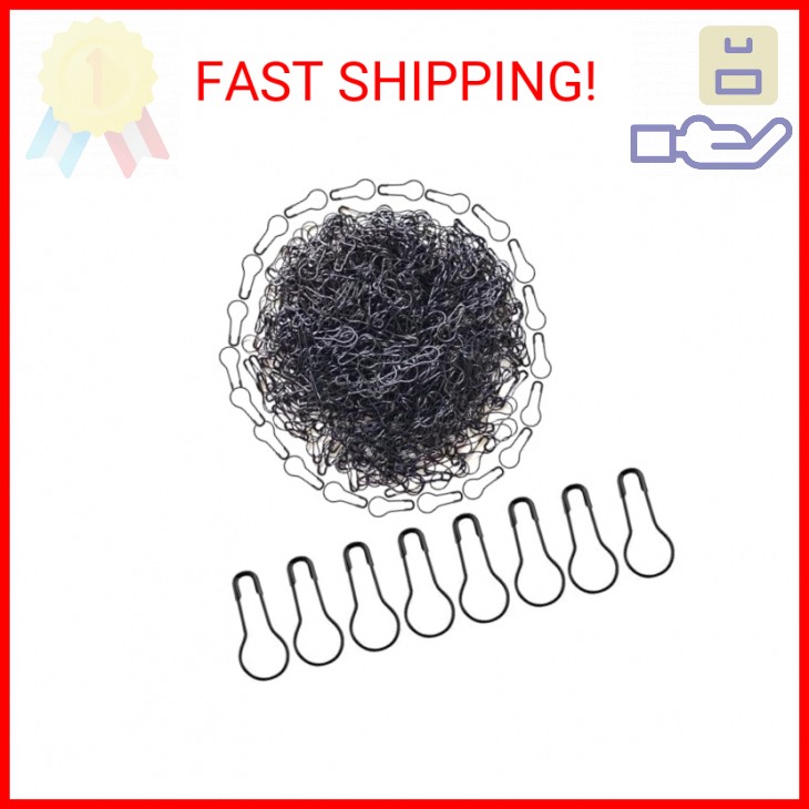 HAMIYELL 1000Pcs Metal Black Safety Pins/Bulb Pin/Gourd Pin/Calabash Pin for Clo