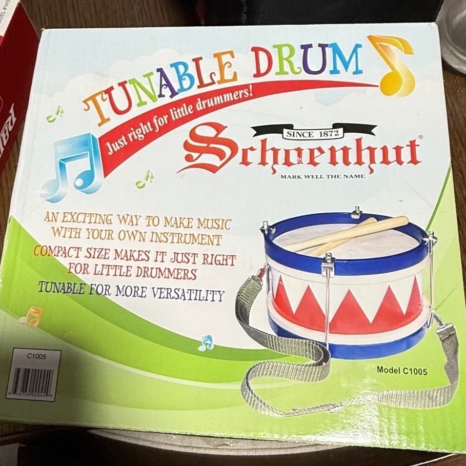 Schoenhut Tunable Drum Model C1005 Blue Red White Kids Percussion Instrument