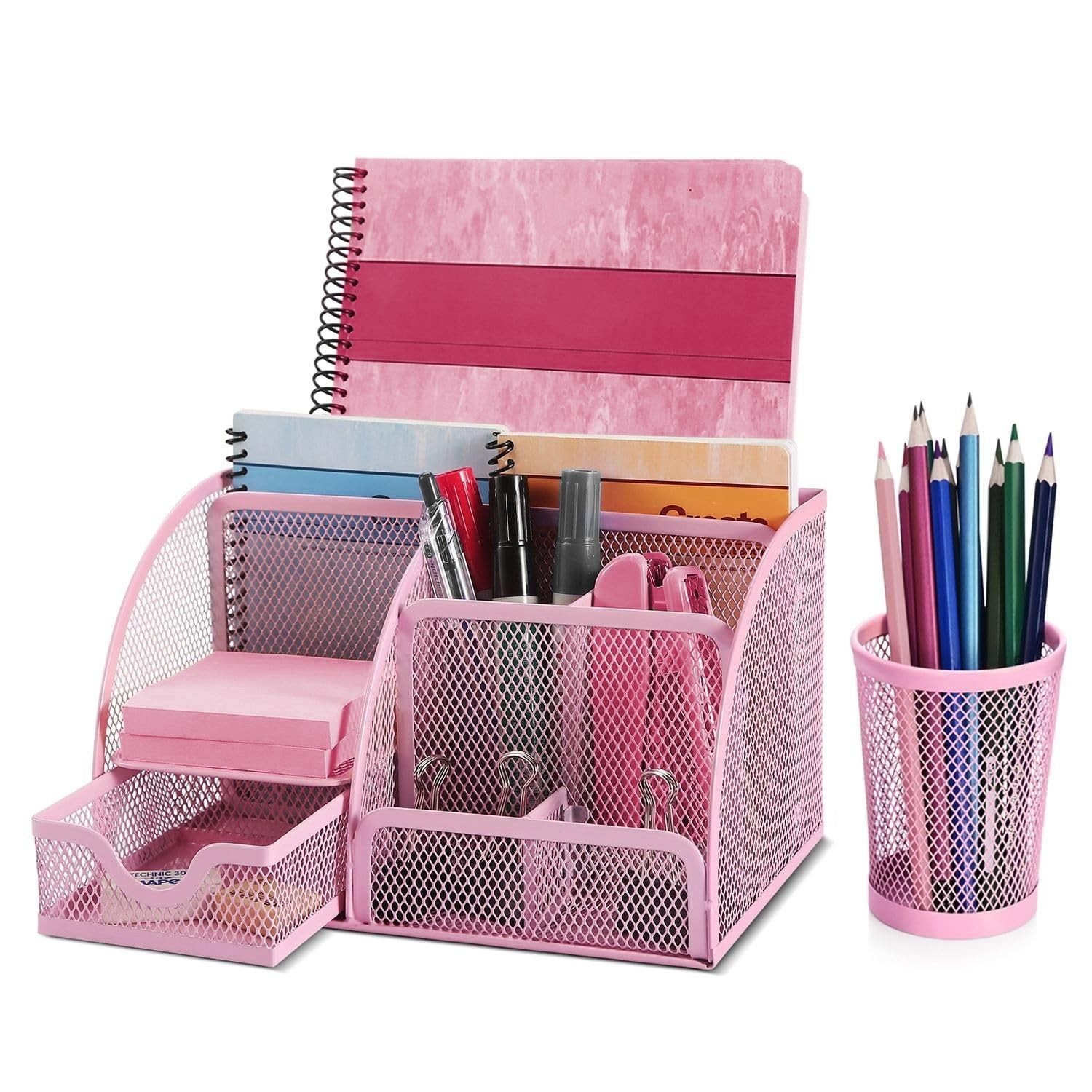 Flexzion Desk Top Caddy Organizer - Pink Office Accessories