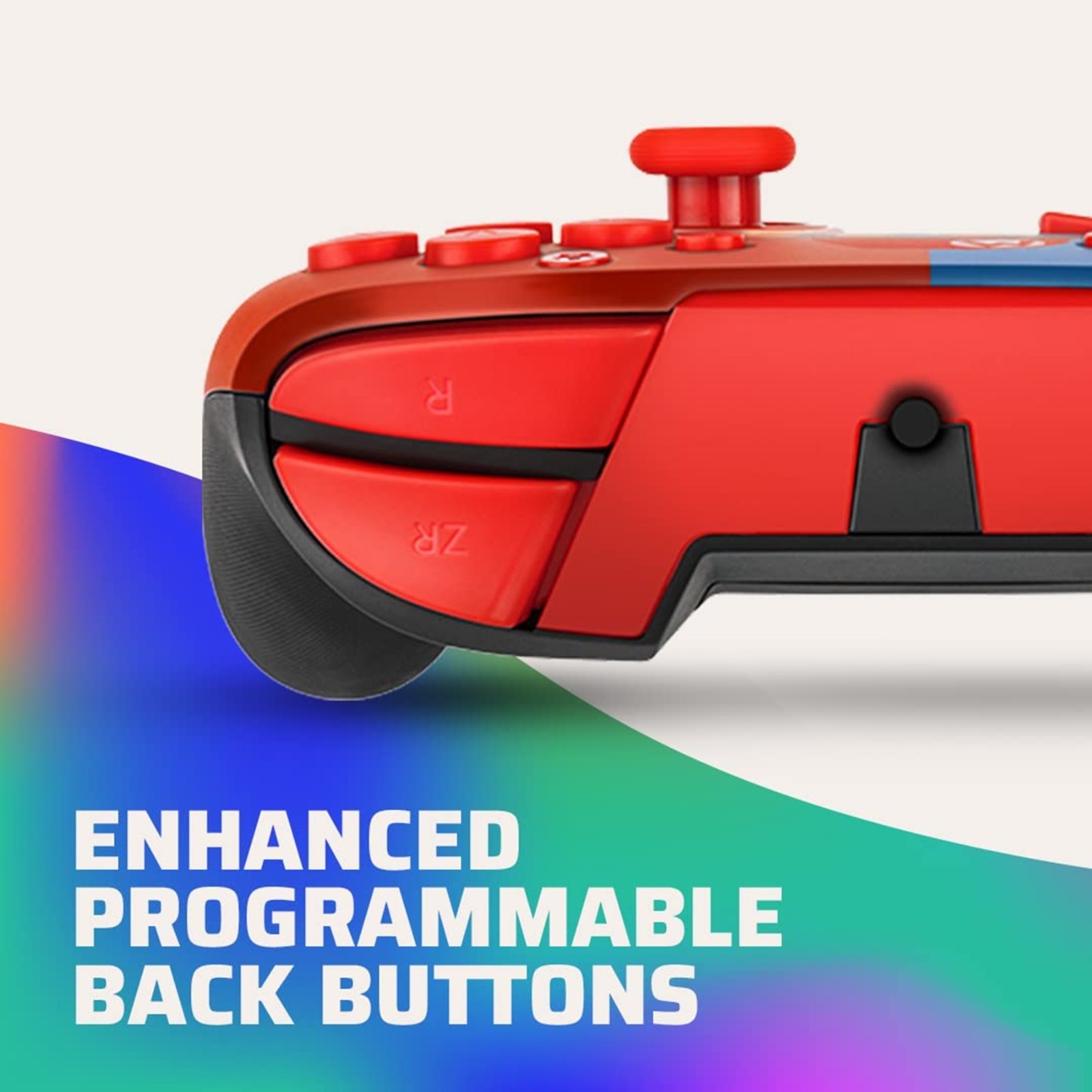 PDP Gaming Faceoff Deluxe+ Wired Switch Pro Controller - Red/Blue Mario Design