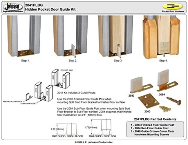 2041PLBG Hidden Pocket Door Guide