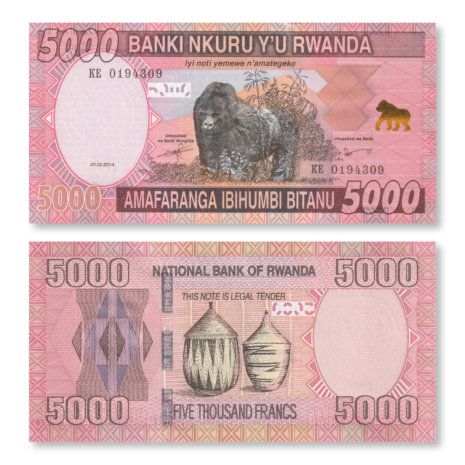 Rwanda 5000 Francs, 2014, B140a, P41, UNC