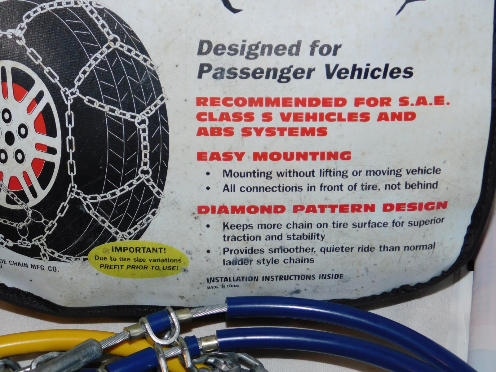 Alpine Premier Diamond Pattern Tire Snow Chains, Stock #1547, Used